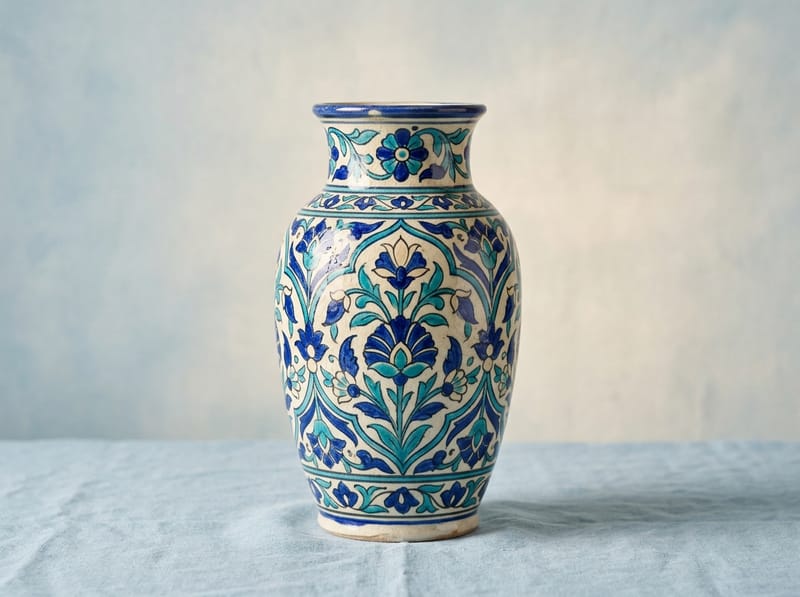 Jaipur blue pottery vase